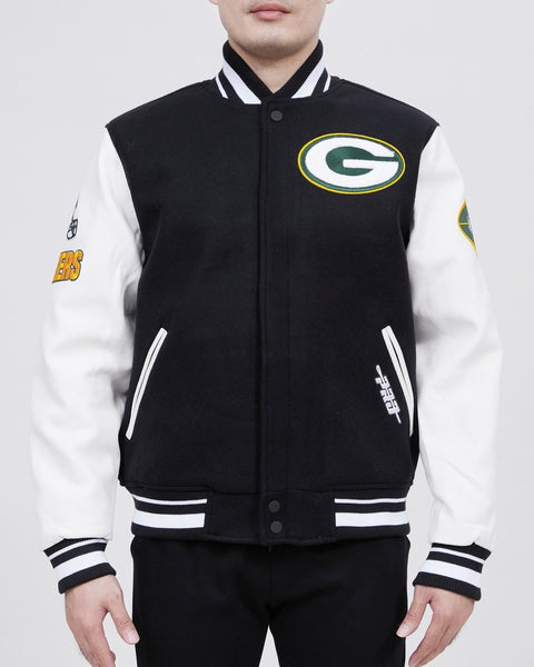 GREEN BAY PACKERS OLD ENGLISH WOOL VARSITY JACKET (FOREST GREEN/WHITE) –  Pro Standard