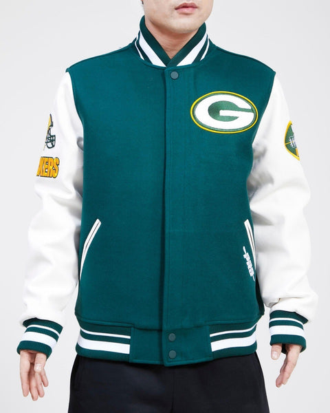 GREEN BAY PACKERS OLD ENGLISH SATIN JACKET (FOREST GREEN) – Pro