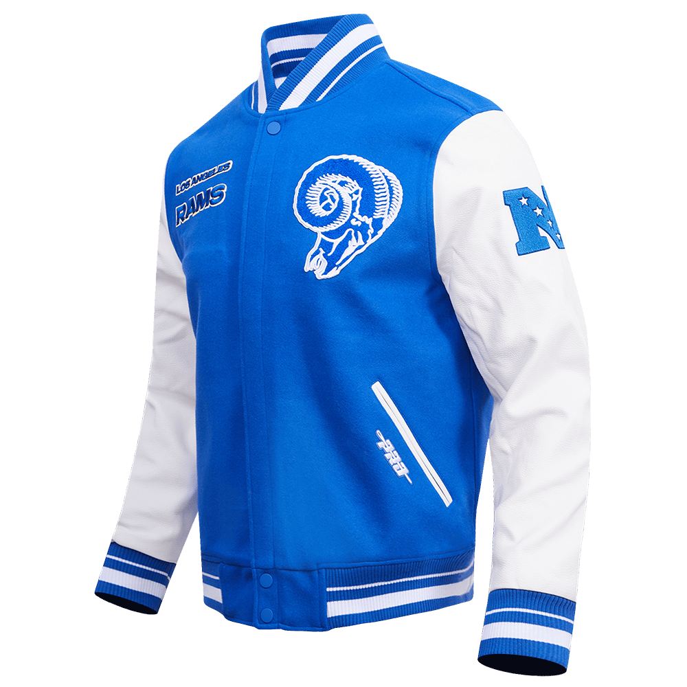 Sequined Rams Jacket NFL LOS ANGELES RAMS RETRO CLASSIC MEN'S RIB WOOL VARSITY JACKET (ROYA ...