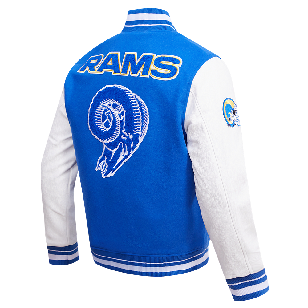 NFL LOS ANGELES RAMS RETRO CLASSIC MEN'S RIB WOOL VARSITY JACKET (ROYA ...