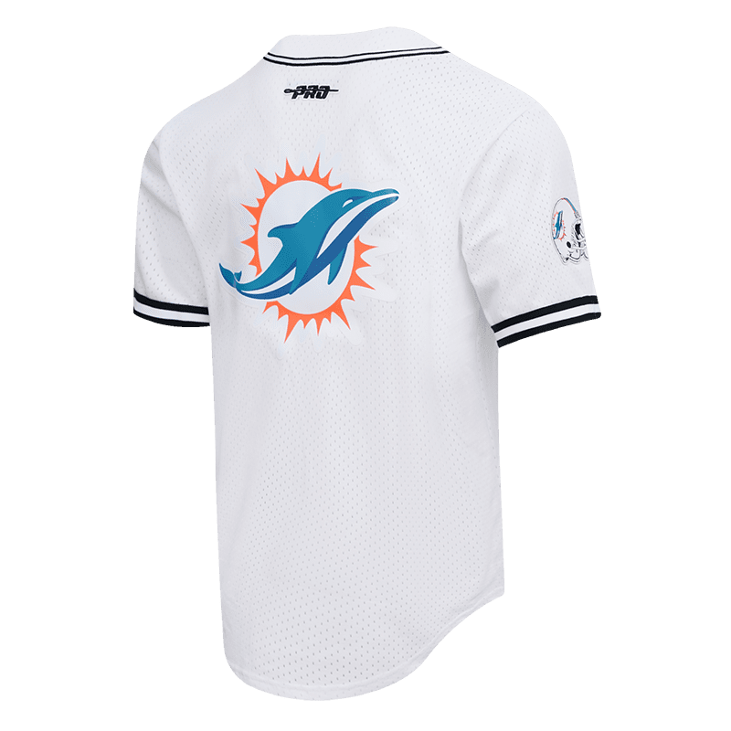 Men's Pro Standard Tyreek Hill White Miami Dolphins Mesh Baseball Button-Up  T-Shirt