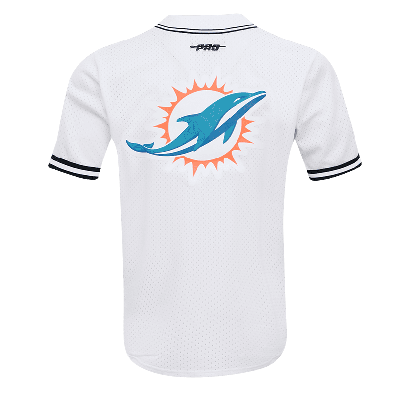 Men's Pro Standard Tyreek Hill White Miami Dolphins Mesh Baseball Button-Up T-Shirt Size: Extra Large