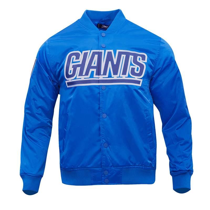 NFL NEW YORK GIANTS WORDMARK MEN'S SATIN JACKET (ROYAL BLUE)
