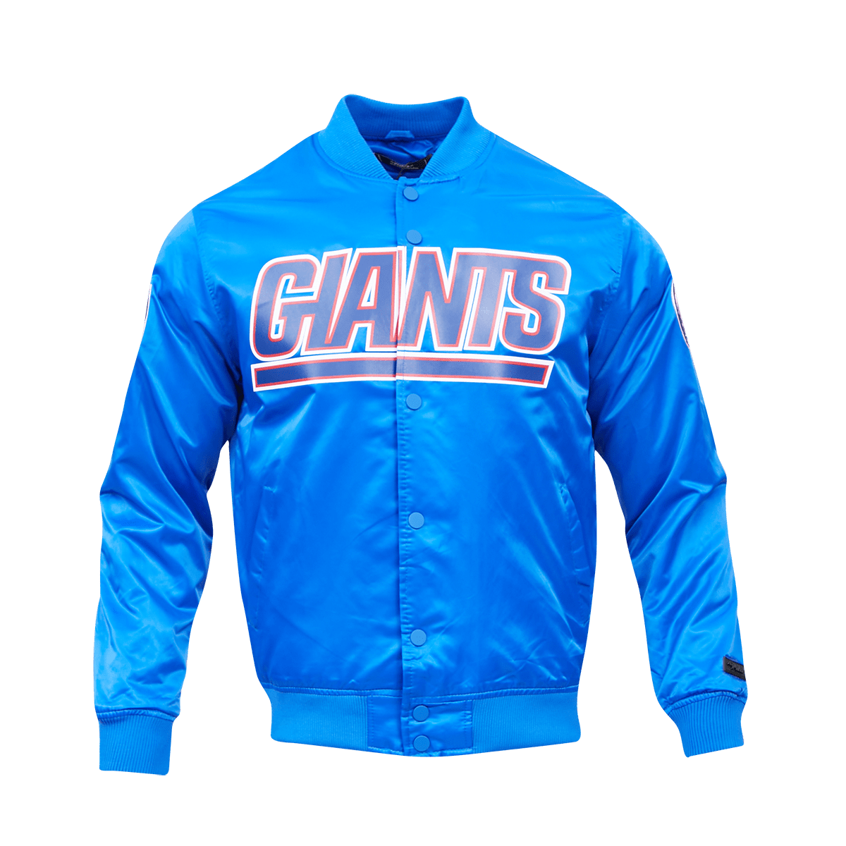 NFL NEW YORK GIANTS TEAM BIG LOGO MEN'S SATIN JACKET (ROYAL BLUE)