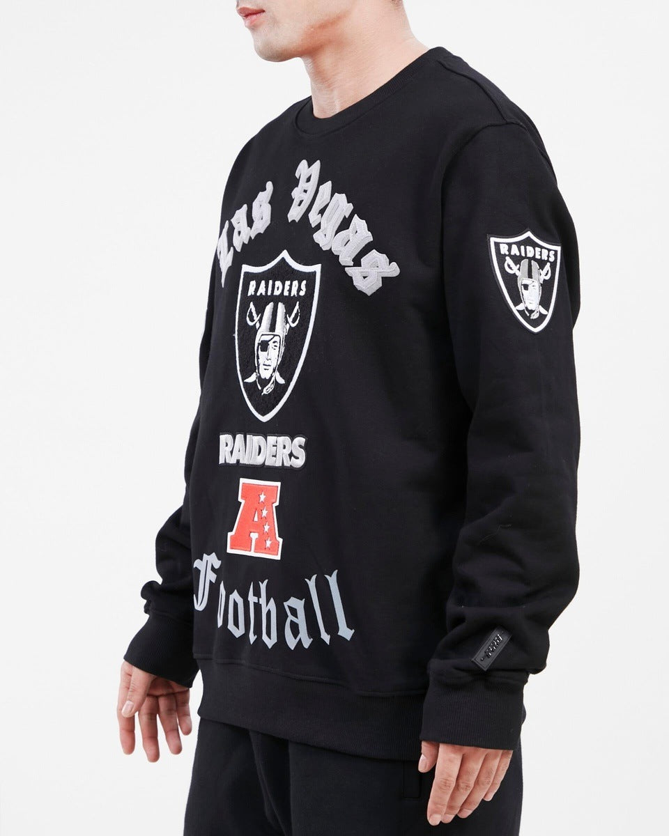 NFL LAS VEGAS RAIDERS OLD ENGLISH AFC WEST LOGO MEN'S CREWNECK (BLACK) –  Pro Standard