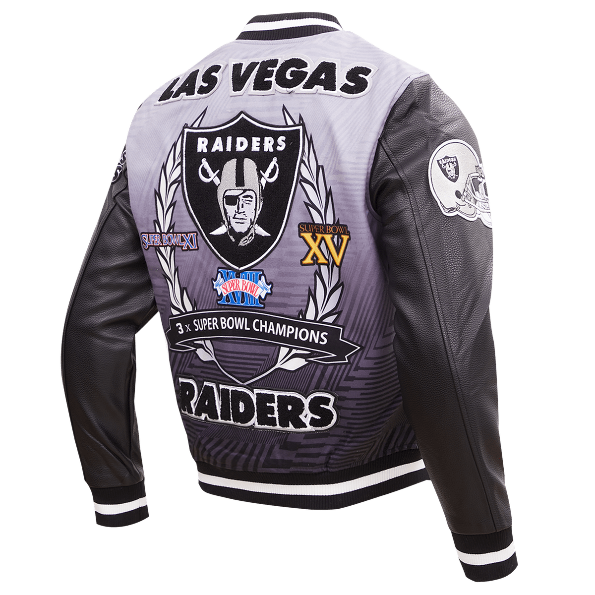 Las Vegas Raiders Pro Standard Remix Full-Zip Black Varsity Jacket XL