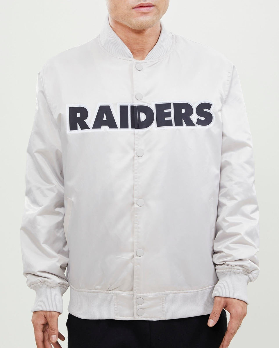 Men Pro Standard Las Vegas Raiders Satin Varsity Jacket