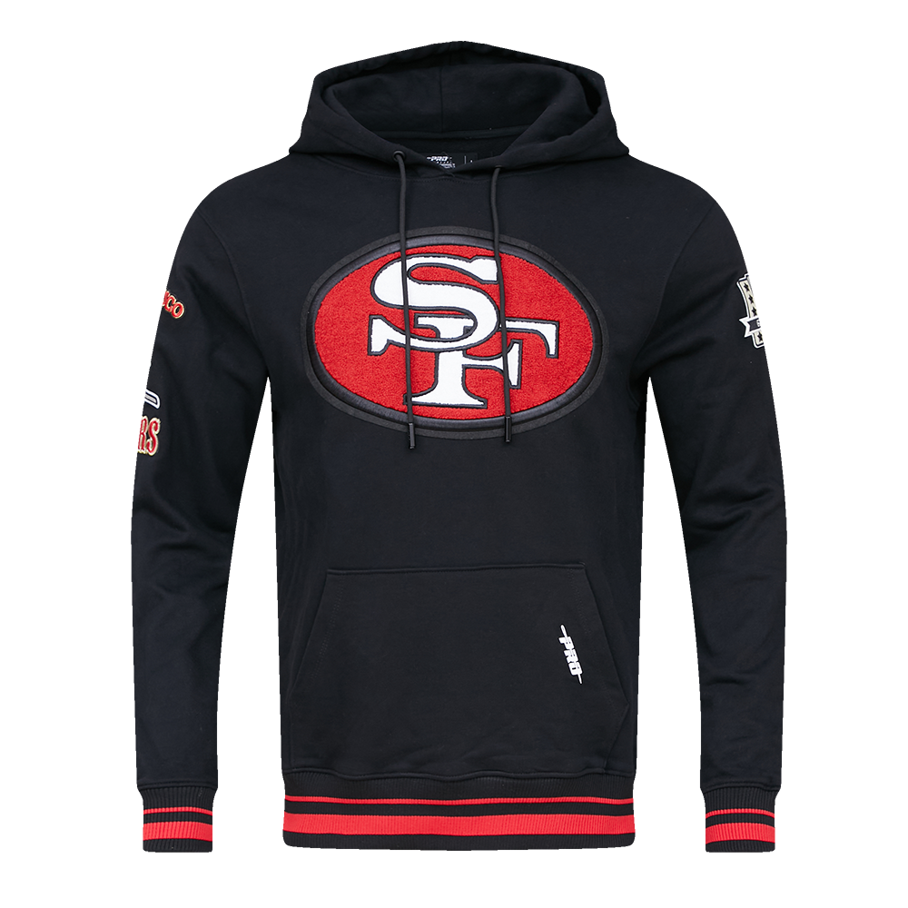 NFL SAN FRANCISCO 49ERS RETRO CLASSIC MEN'S PO HOODIE (BLACK/RED