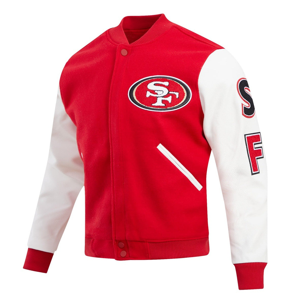 SAN FRANCISCO 49ERS CLASSIC WOOL VARSITY JACKET (RED / WHITE) – Pro Standard