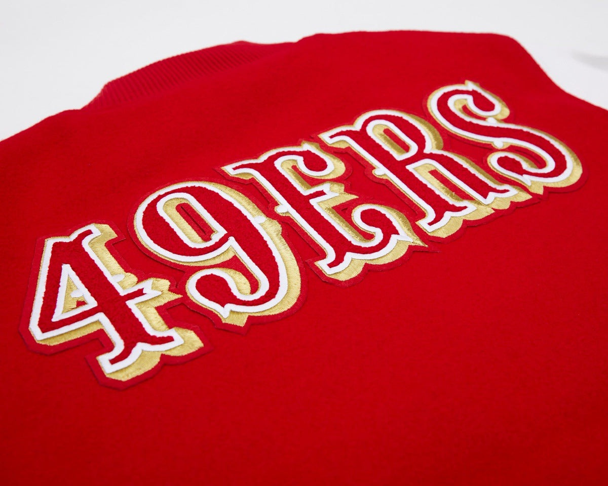 Red Black San Francisco 49ers Pro Standard Logo Wool Varsity Heavy Jac –  Exclusive Fitted Inc.