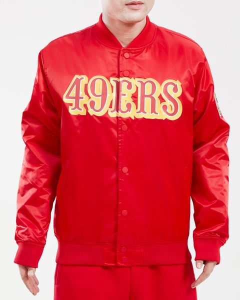 SAN FRANCISCO 49ERS TEAM BIG LOGO SATIN JACKET (BLACK) – Pro Standard