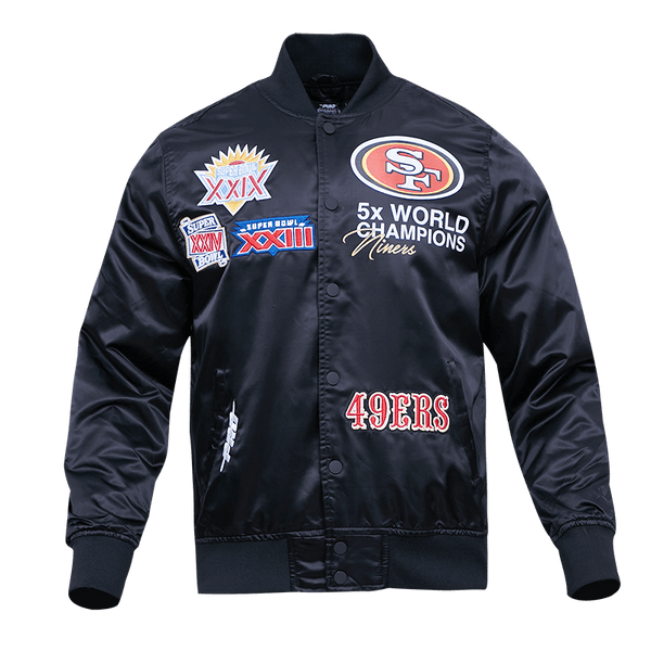 SAN FRANCISCO 49ERS TEAM BIG LOGO SATIN JACKET (BLACK) – Pro Standard