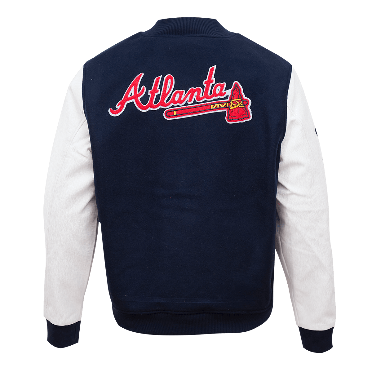 Men's Atlanta Braves Pro Standard Navy Old English Satin Full-Snap Varsity  Jacket