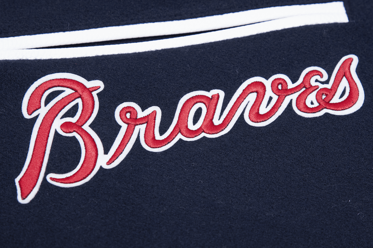 Men's Pro Standard Navy/White Atlanta Braves Varsity Logo Full-Zip