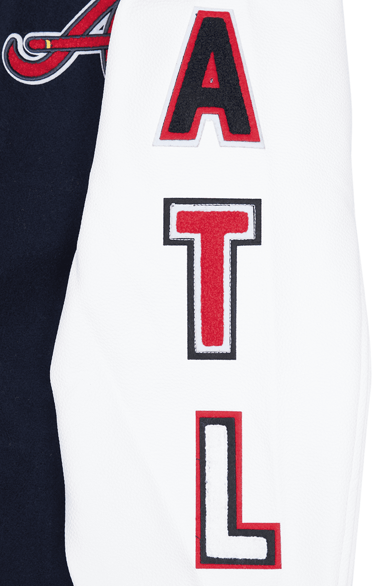 Men's Pro Standard Navy/White Atlanta Braves Varsity Logo Full-Zip