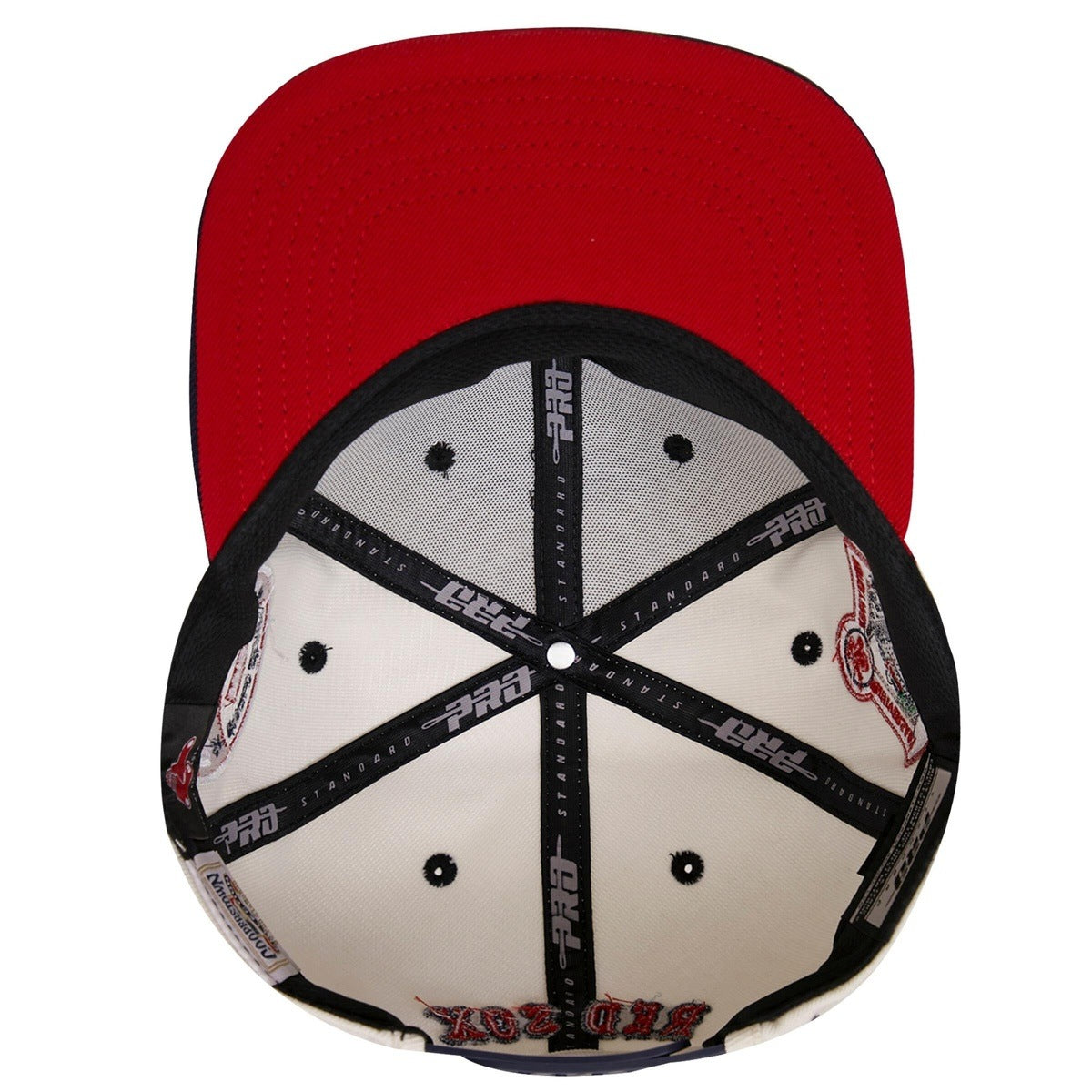 MLB BOSTON RED SOX RETRO CLASSIC UNISEX WORDMARK LOGO SNAPBACK HAT (EGGSHELL)