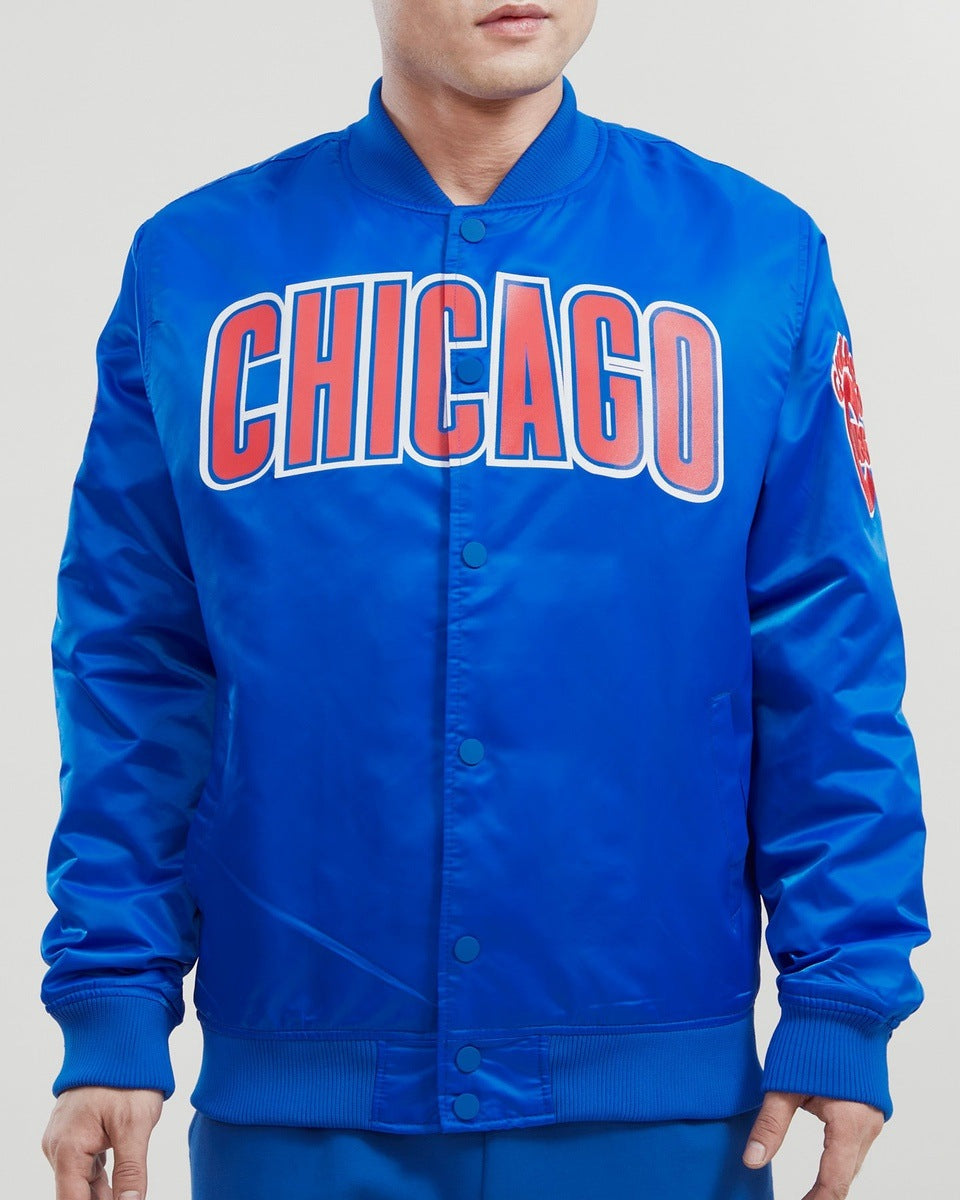 CHICAGO CUBS BIG LOGO SATIN JACKET (ROYAL BLUE)