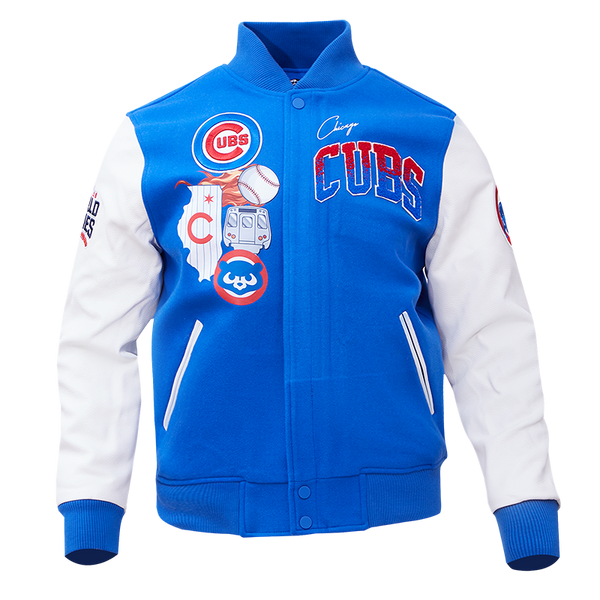 Men's Royal/White Chicago Cubs Logo Full-Zip Varsity Jacket