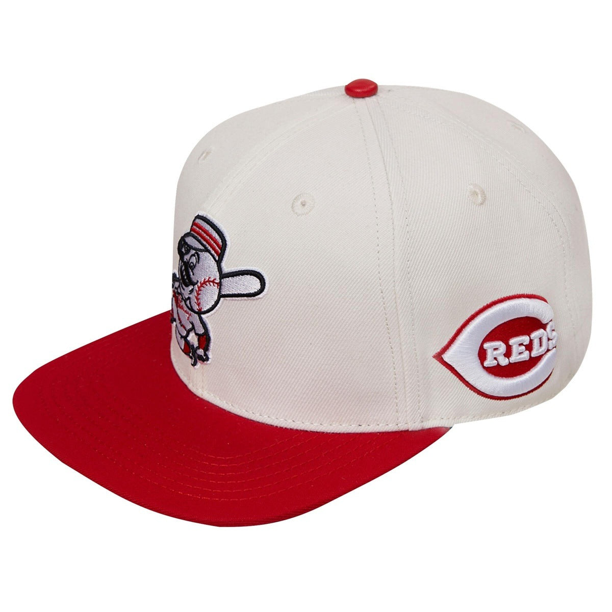 MLB CINCINNATI REDS RETRO CLASSIC UNISEX PRIMARY LOGO WOOL SNAPBACK HAT (EGGSHELL/RED)