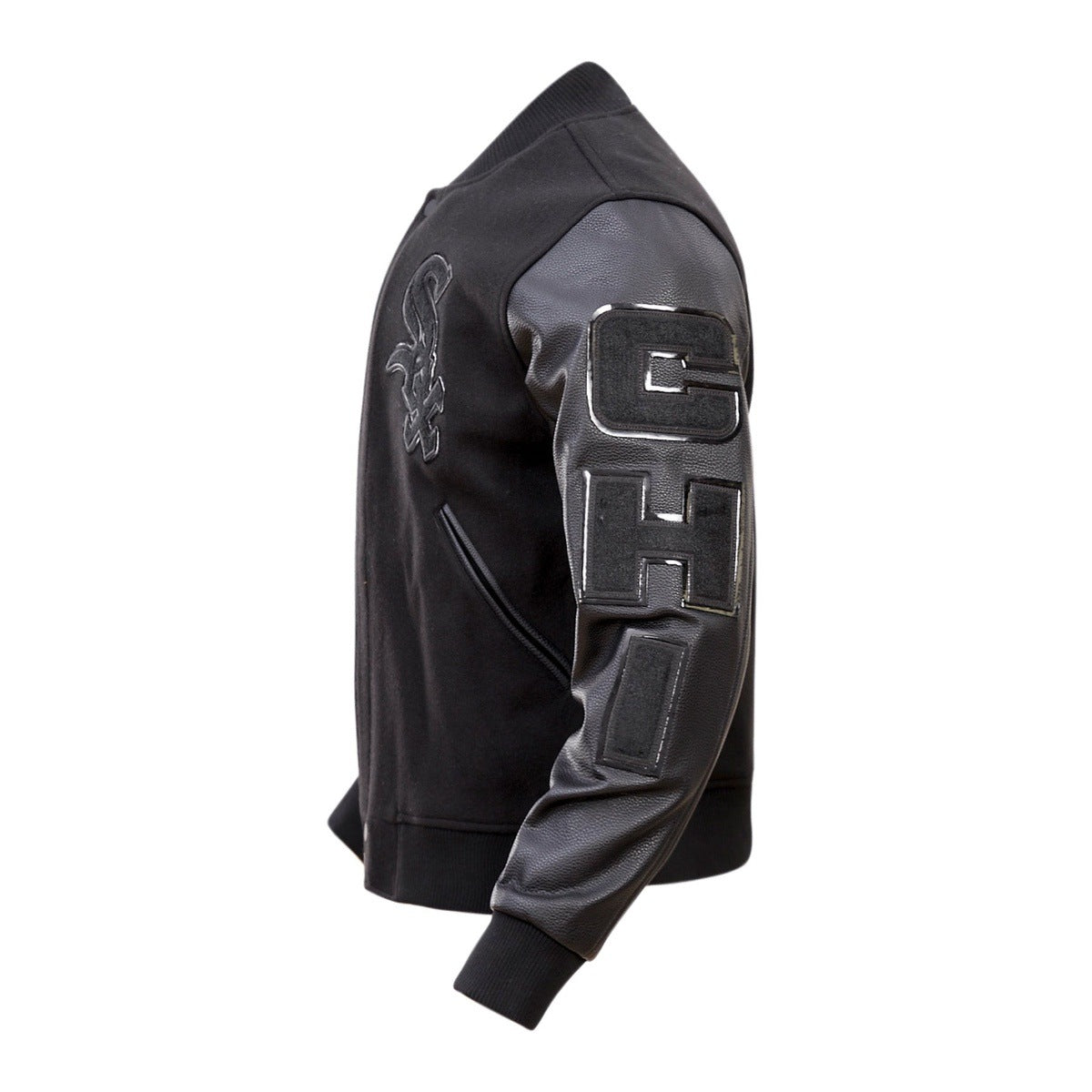 Men's Chicago White Sox Pro Standard Black Remix Full-Zip Varsity Jacket