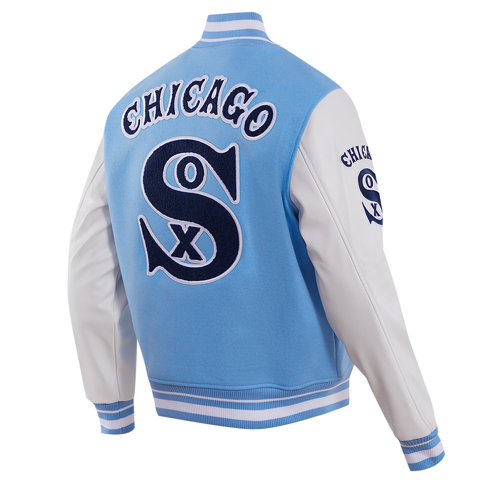 CHICAGO WHITE SOX RETRO CLASSIC RIB SATIN JACKET (UNIVERSITY BLUE