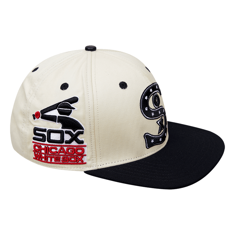 MLB CHICAGO WHITE SOX RETRO CLASSIC UNISEX PRIMARY LOGO WOOL SNAPBACK (EGGSHELL/BLACK)