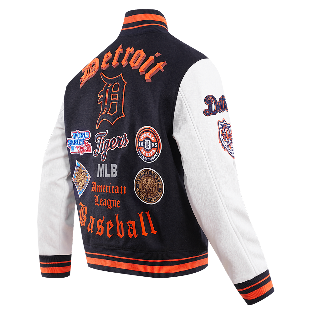 Detroit Tigers MLB Blue and White Letterman Jacket
