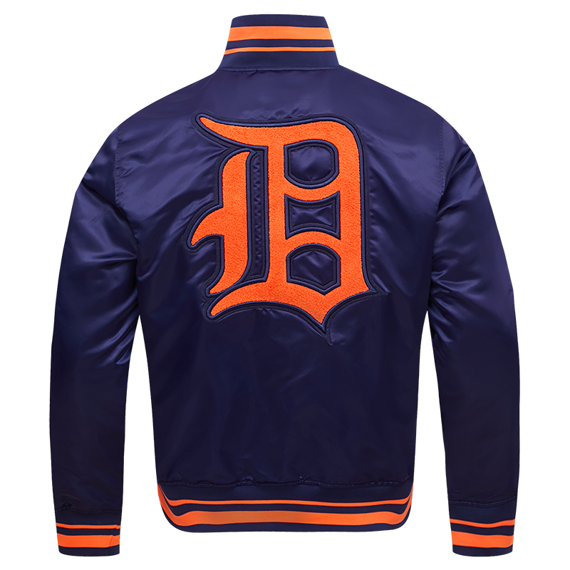 Men’s Vintage Navy Blue MLB Starter Detroit good Tigers Varsity Jacket size Medium