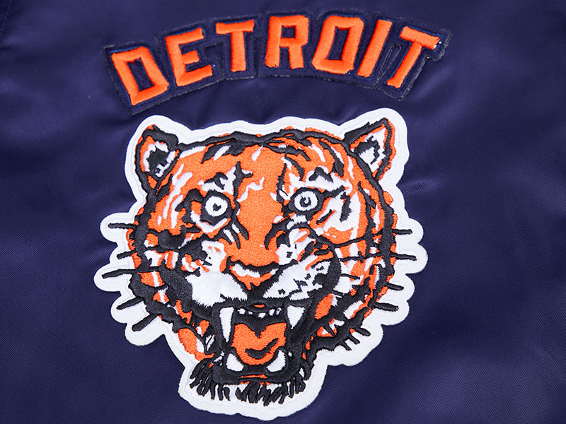 MLB DETROIT TIGERS RETRO CLASSIC MEN'S RIB SATIN JACKET (MIDNIGHT NAVY –  Pro Standard