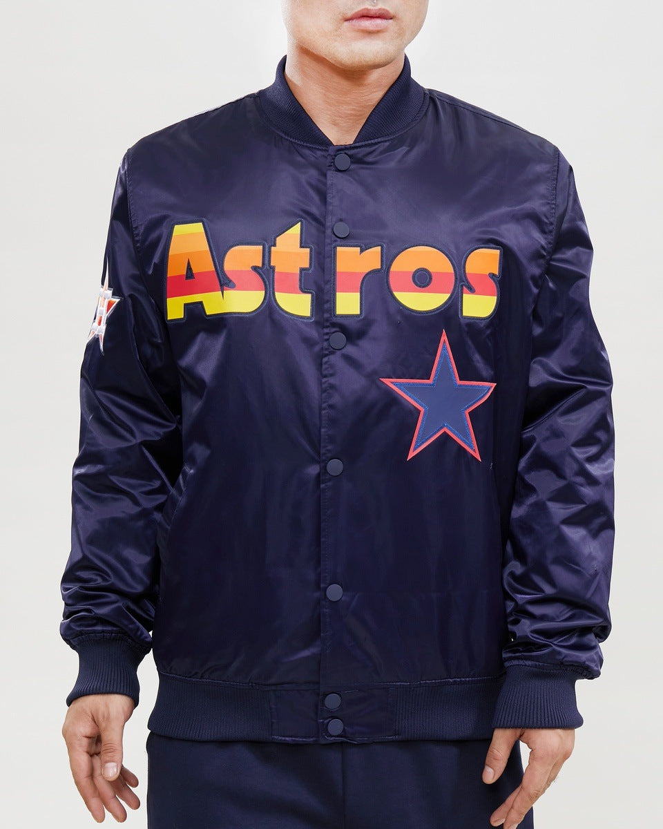 Houston Astros Mitchell & Ness Satin Full-Snap Jacket - Navy
