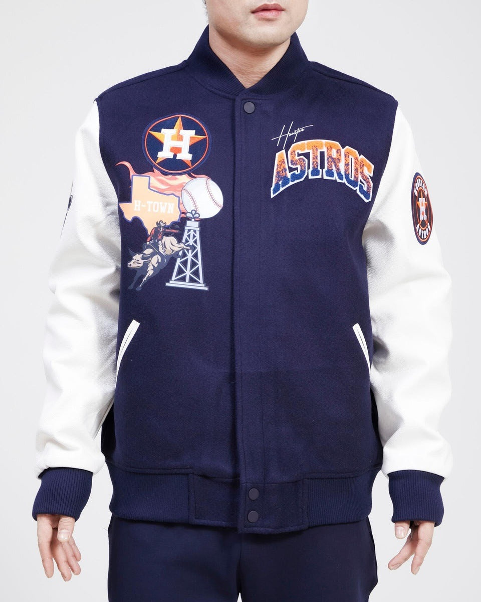 Pro Standard Men's Navy Houston Astros Wordmark Satin Full-Snap Jacket -  Macy's