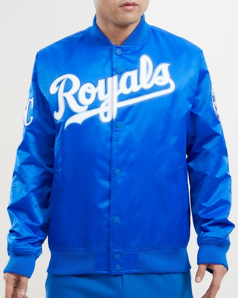 Light Blue/Cream Kansas City Royals Varsity Satin Jacket