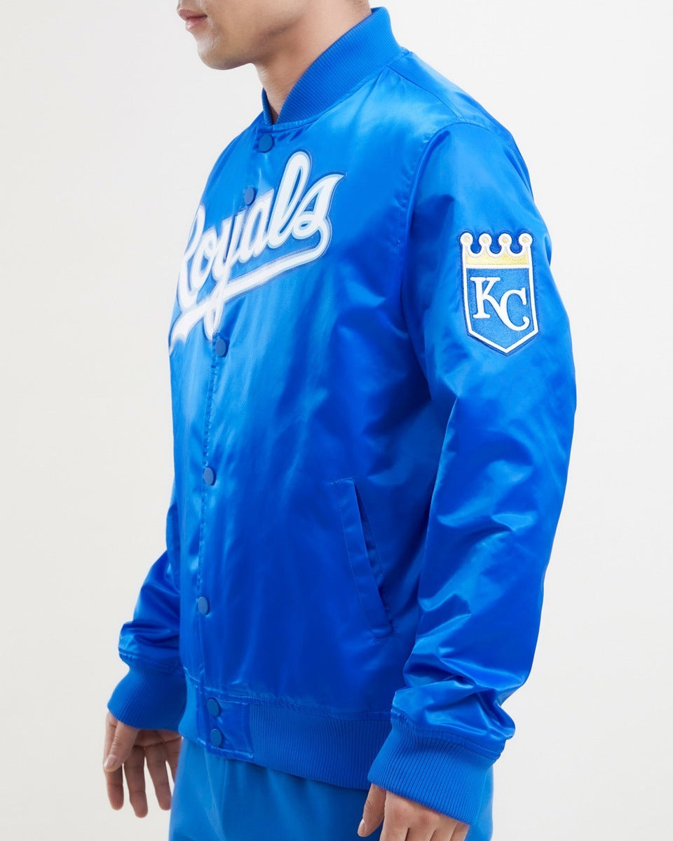 KANSAS CITY ROYALS BIG LOGO SATIN JACKET (ROYAL BLUE) – Pro Standard