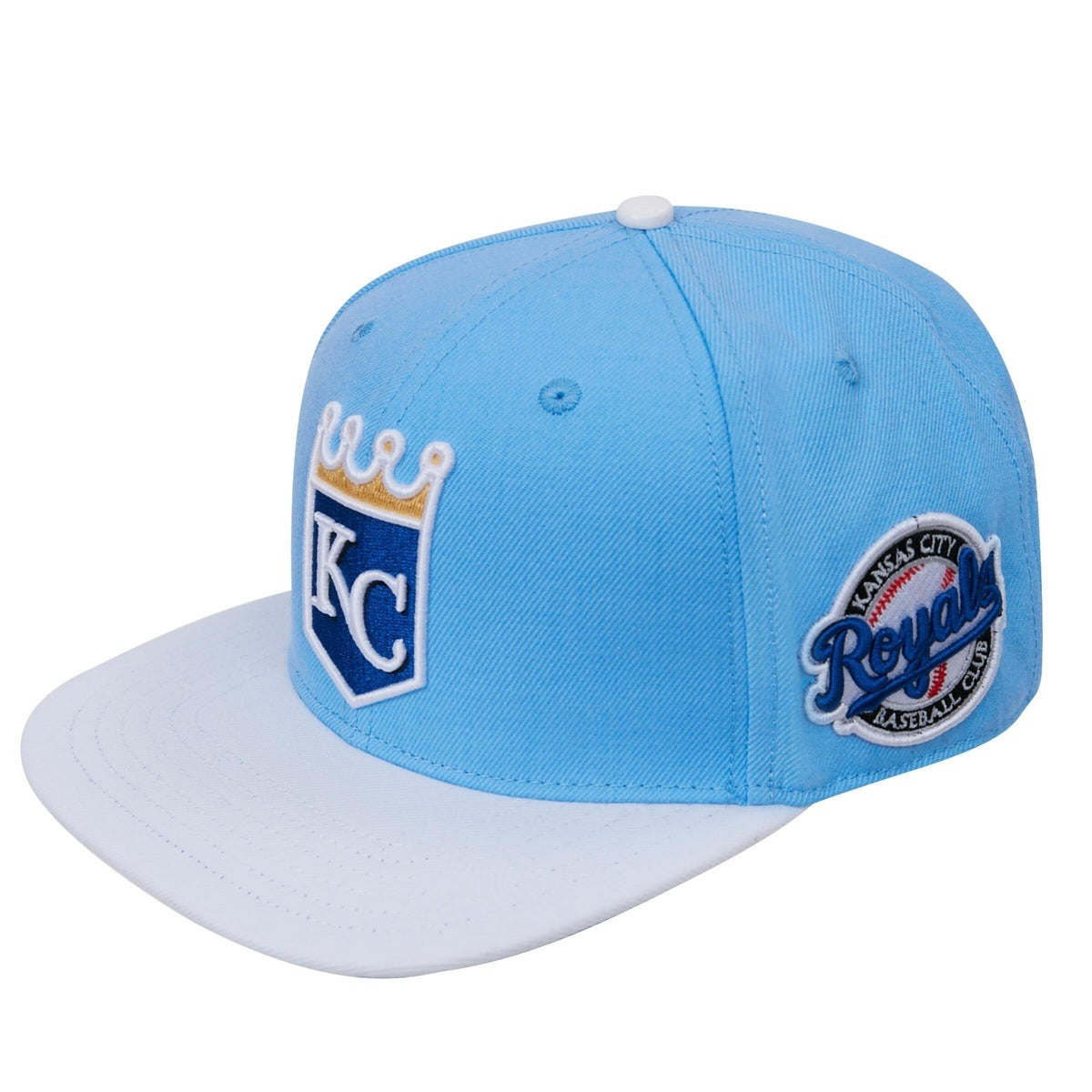 MLB KANSAS CITY ROYALS RETRO CLASSIC UNISEX PRIMARY LOGO WOOL SNAPBACK (UNIVERSITY BLUE/WHITE)