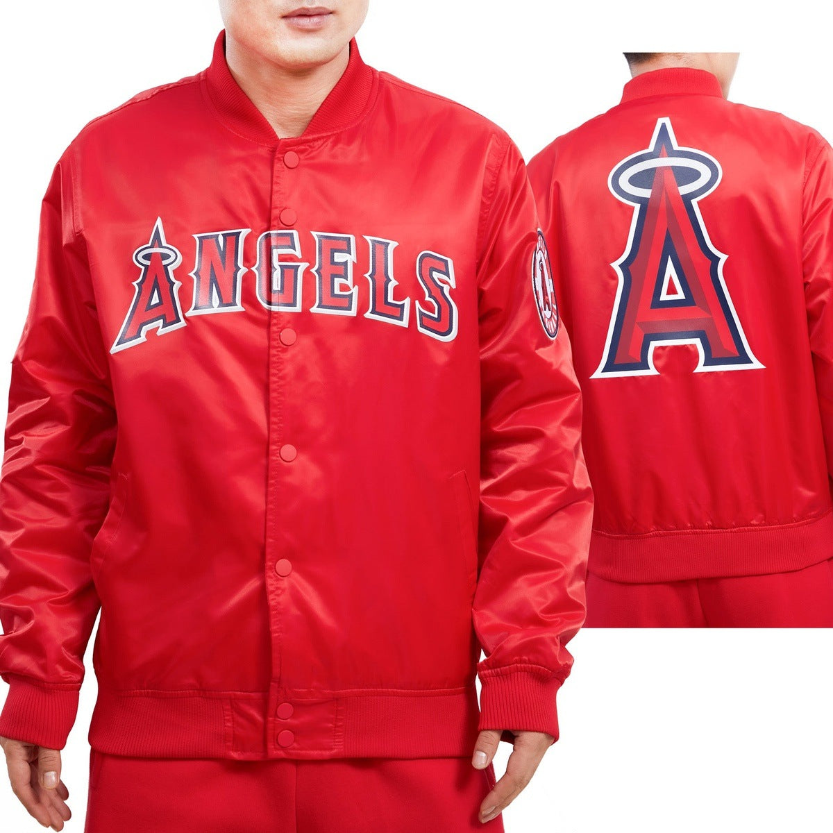 MAJESTIC Los Angeles ANGELS BASEBALL Red Jacket Polyester Size XL Cool Base