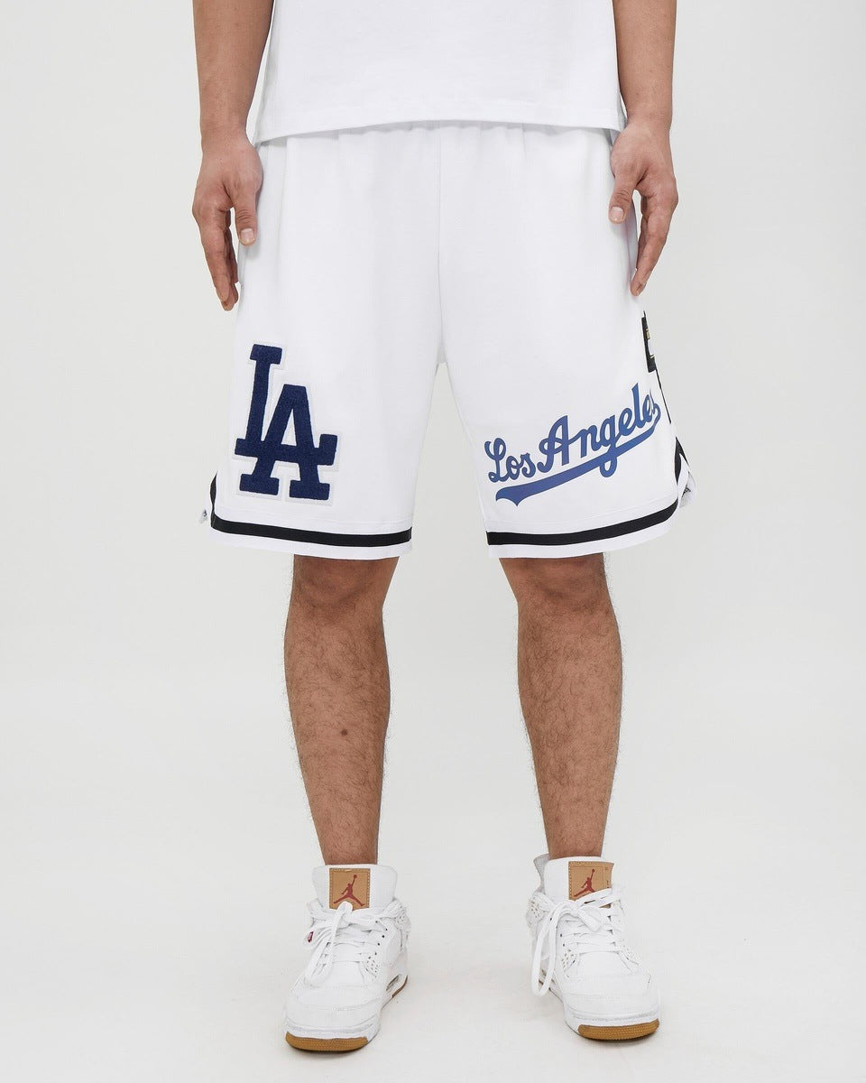 Pro Standard Mens MLB Los Angeles Dodgers Logo Mash Up Shorts LLD337100-1LD  White/Blue