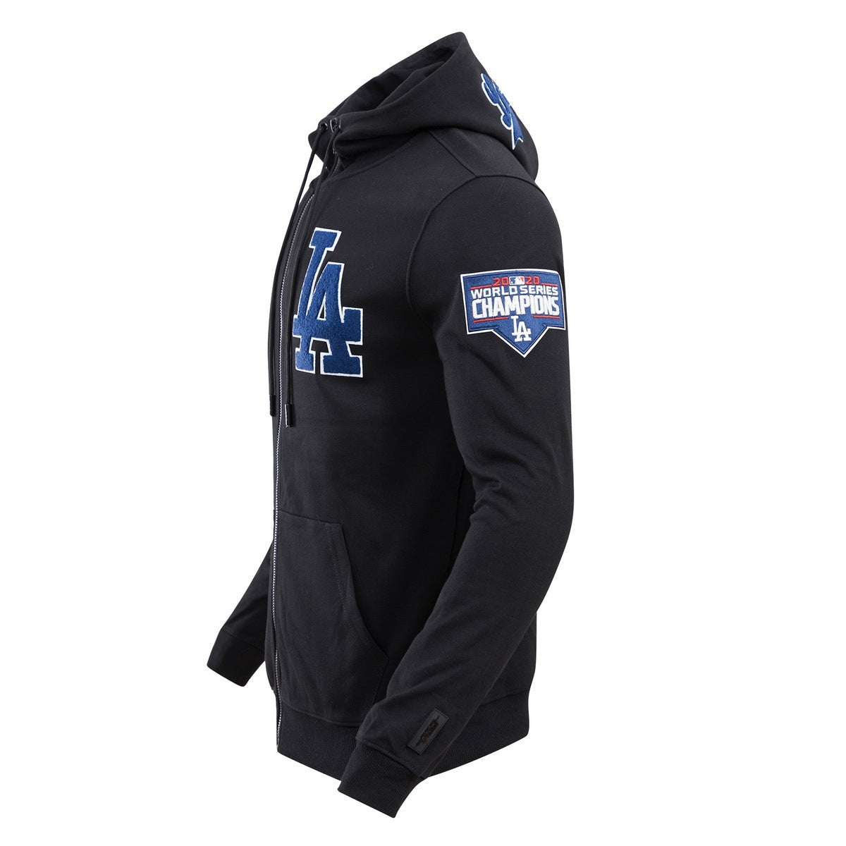 MLB LOS ANGELES DODGERS CLASSIC CHENILLE MEN S FZ PO HOODIE BLACK