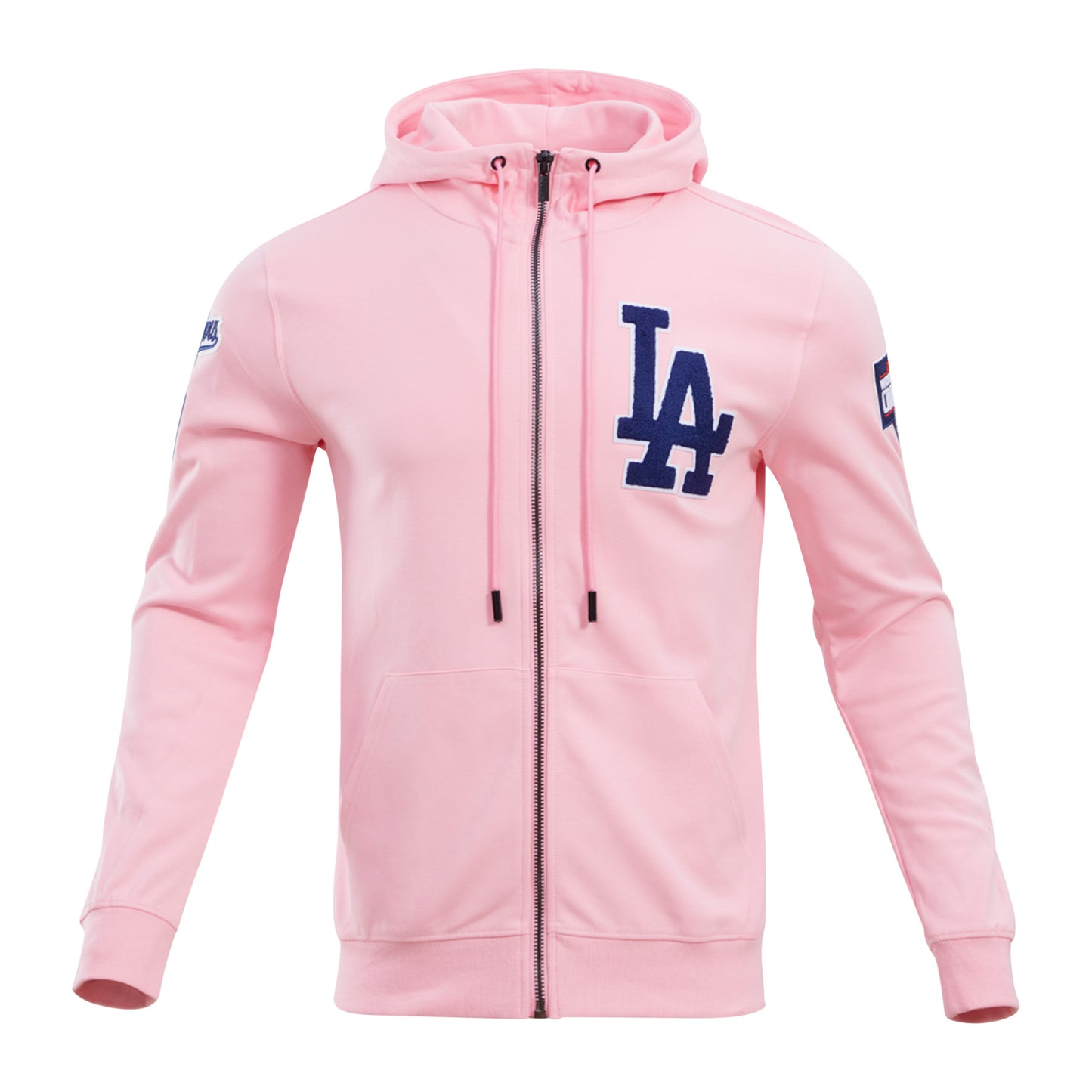 MLB LOS ANGELES DODGERS CLASSIC CHENILLE MEN'S FZ PO HOODIE (PINK)