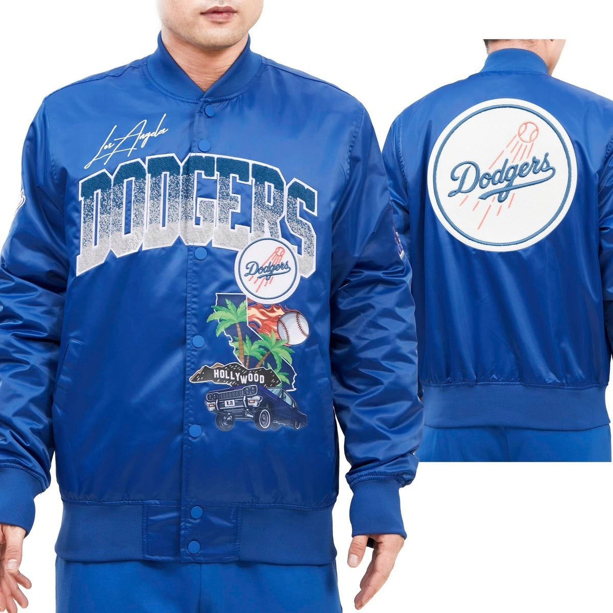 LOS ANGELES DODGERS HOME TOWN SATIN JACKET (DOGERS BLUE)