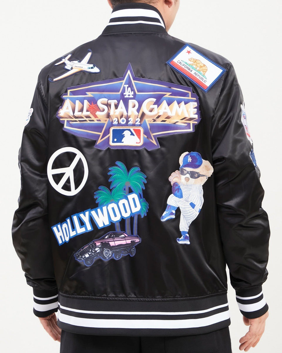 MLB LOS ANGELES DODGERS ALL STAR MEN'S TRACK JACKET (BLACK/WHITE