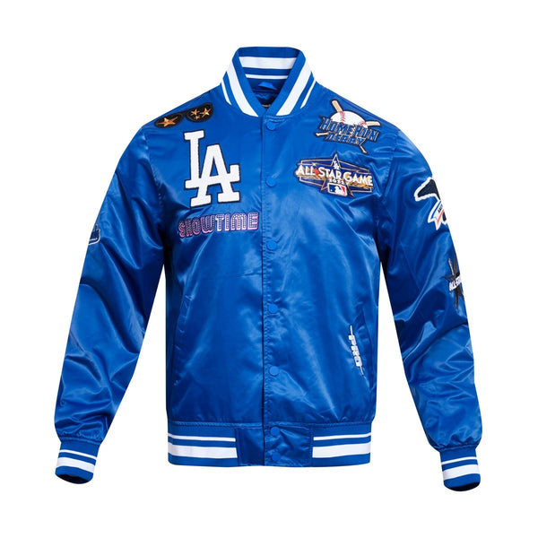 Dodgers Jacket, Satin Varsity, White/Blue, L/XL, Premium – Gameday