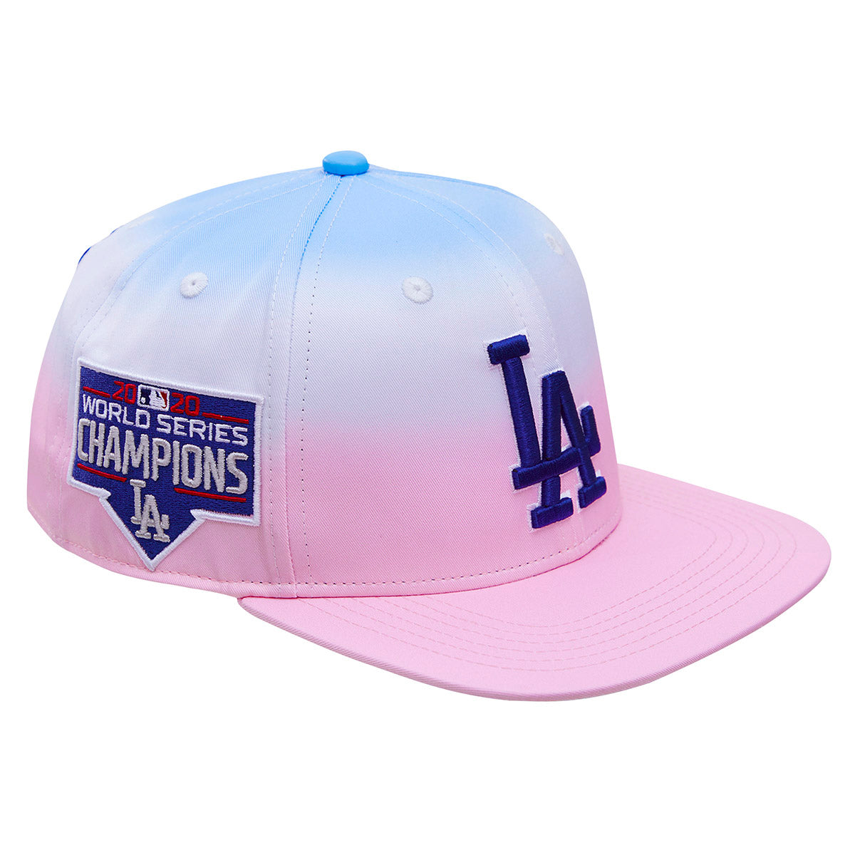 MLB LOS ANGELES DODGERS LOGO UNISEX SNAPBACK HAT (BLUE/WHITE/PINK)