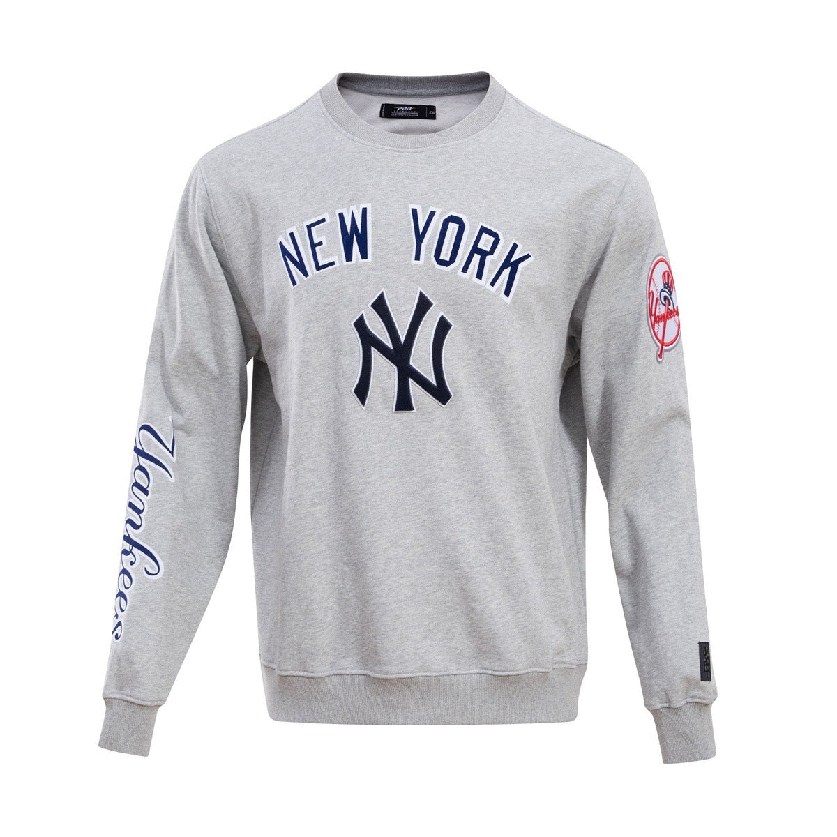 New York Yankees Pro Standard Stacked Logo Pullover Sweatshirt - Navy