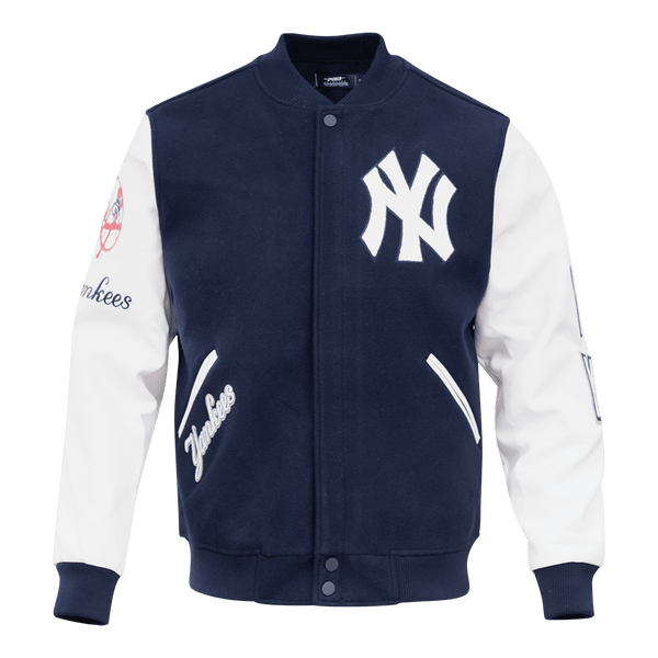 Pro Standard Mens MLB New York Yankees Classic Sj Striped Crew Neck T-Shirt LNY135130-EMN Eggshell/ Midnight Navy 2XL