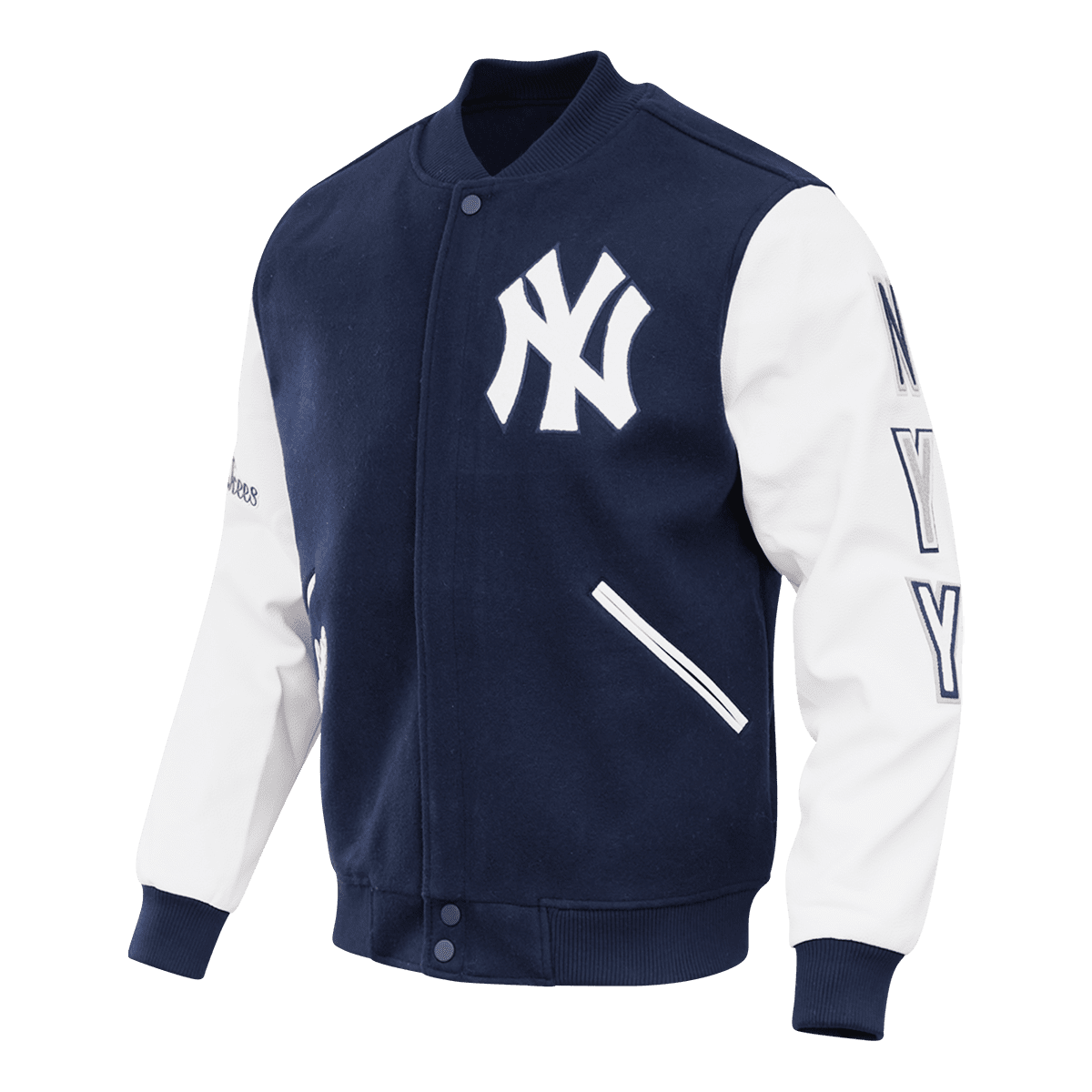 Letterman Wool/Leather New York Yankees Black Varsity Jacket