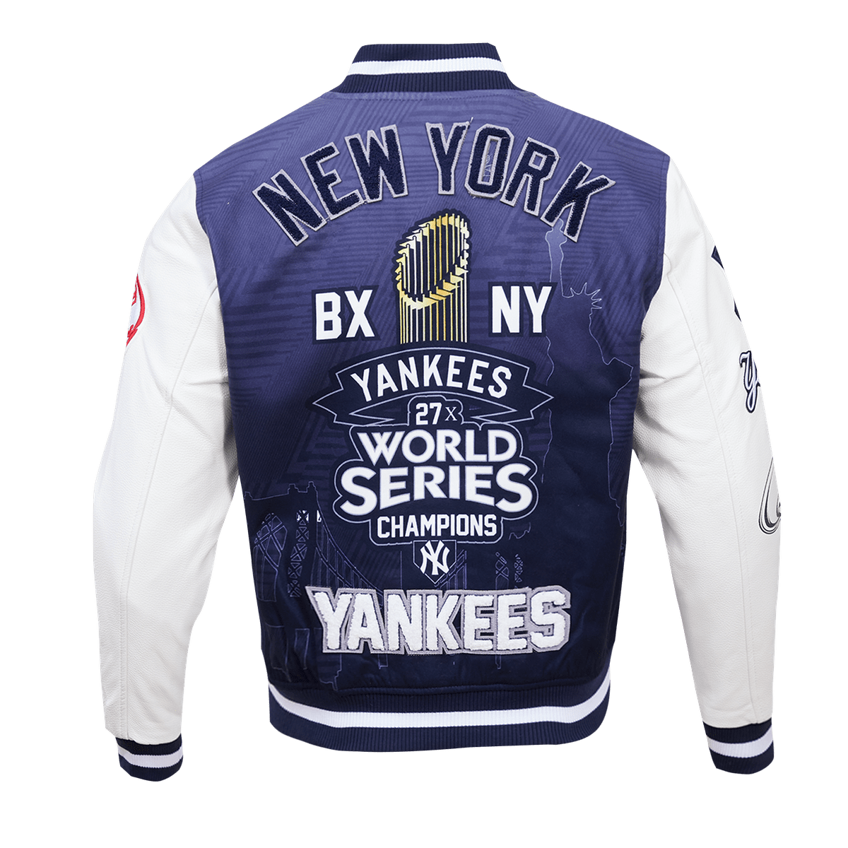 Men's New York Yankees Pro Standard Navy Remix Full-Zip Varsity Jacket