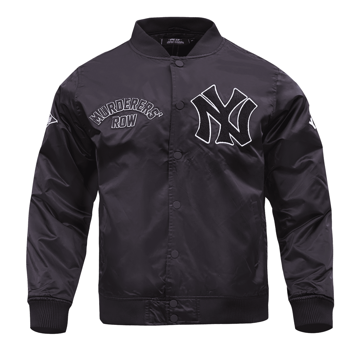 MLB NEW YORK YANKEES MURDERERS ROW CHEST HIT MEN'S SATIN JACKET (BLACK ...