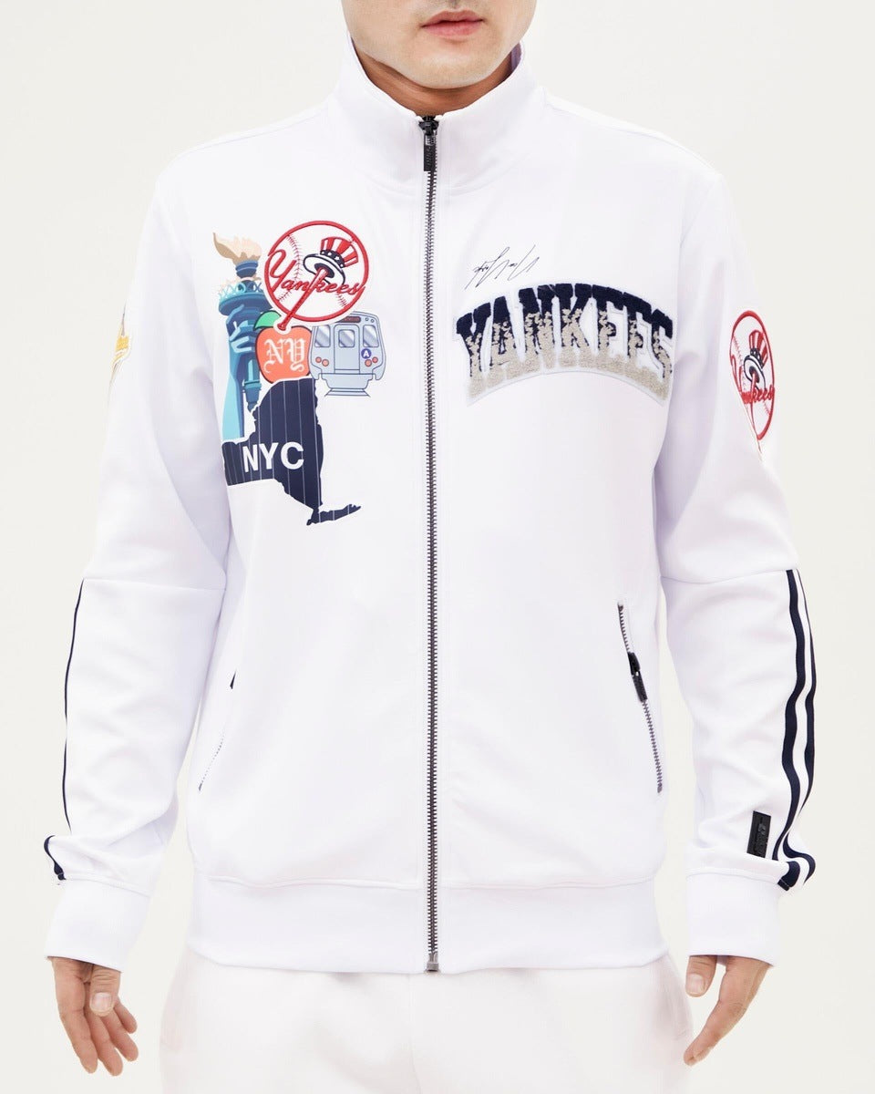NEW YORK YANKEES HOME TOWN DK TRACK JACKET (WHITE)