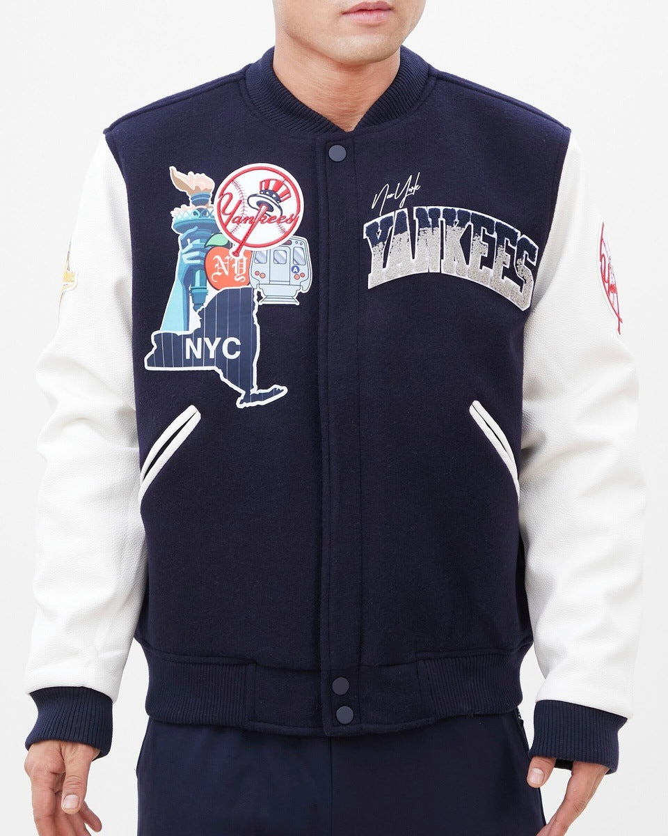 Varsity Yankees New York Blue Wool Jacket