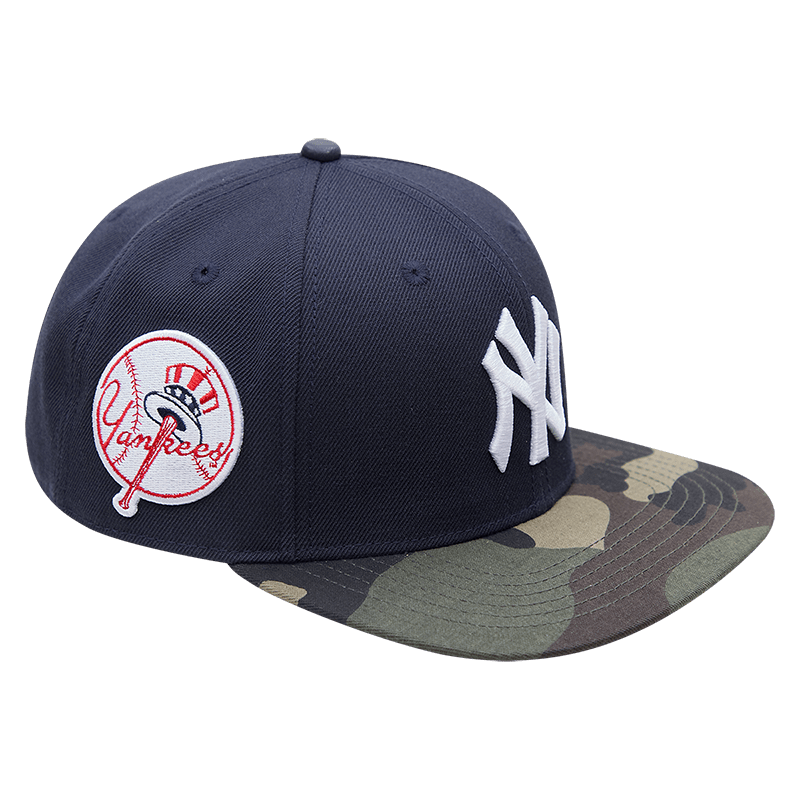 MLB NEW YORK YANKEES LOGO UNISEX SNAPBACK HAT CAMO (MIDNIGHT NAVY / CAMO)